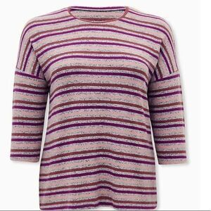 Torrid Super Soft Pink & Purple Striped Top